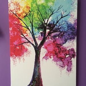 Rainbow Tree Canvas Print